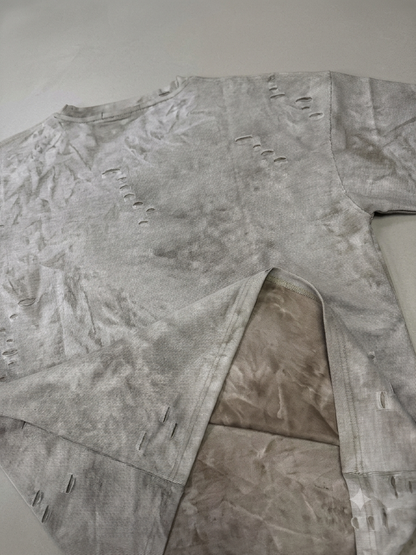 Urban Grunge Down-Shoulder Acid Wash T-Shirt